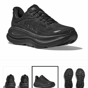 Hoka Bondi 9 All-Black Athletic Sneakers Size 8.5 (GENTLY WORN)